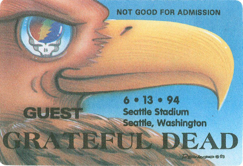 Grateful Dead 6/13/1994 Seattle Backstage Pass