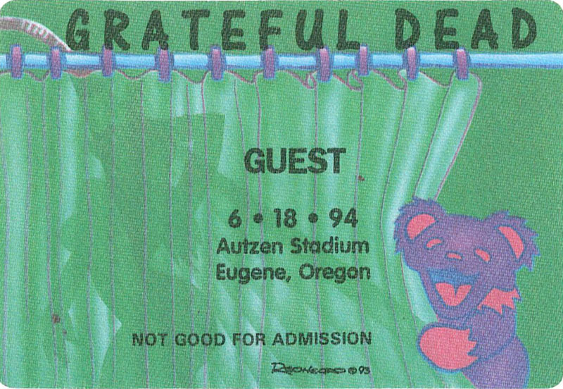Grateful Dead 6/18/1994 Eugene OR Backstage Pass