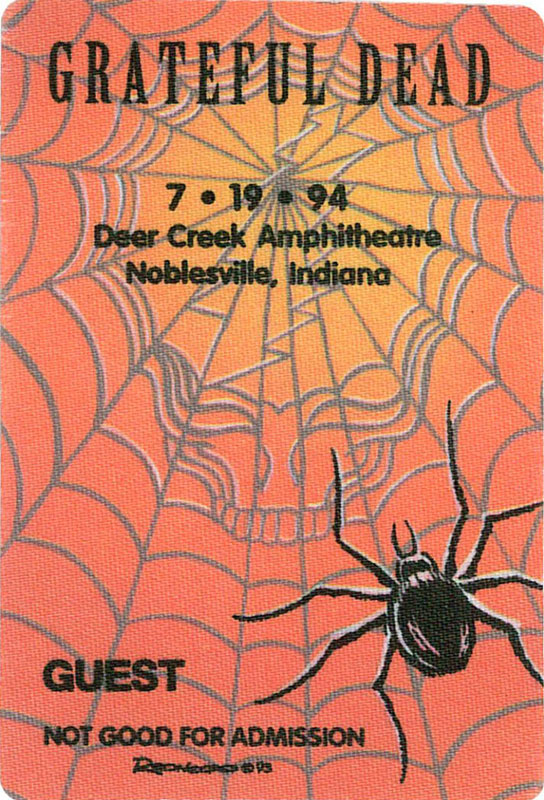 Reonegro Grateful Dead 7/19/1994 Noblesville IN Backstage Pass