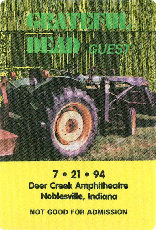 Grateful Dead 7/21/1994 Noblesville IN Backstage Pass