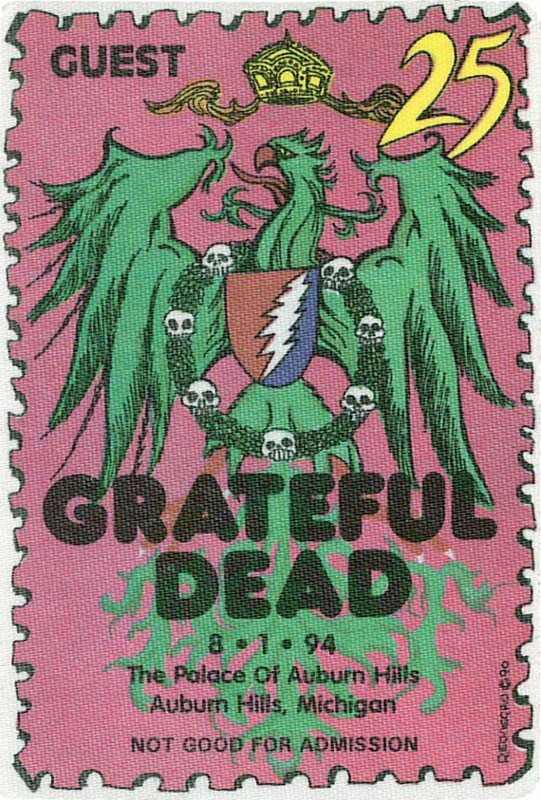 Reonegro Grateful Dead 8/1/1994 Jerry's Birthday Auburn Hills MI Backstage Pass