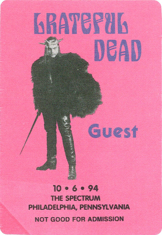 Grateful Dead 10/6/1994 Philadelphia Backstage Pass