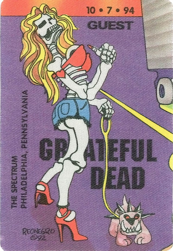 Reonegro Grateful Dead 10/7/1994 Philadelphia Backstage Pass
