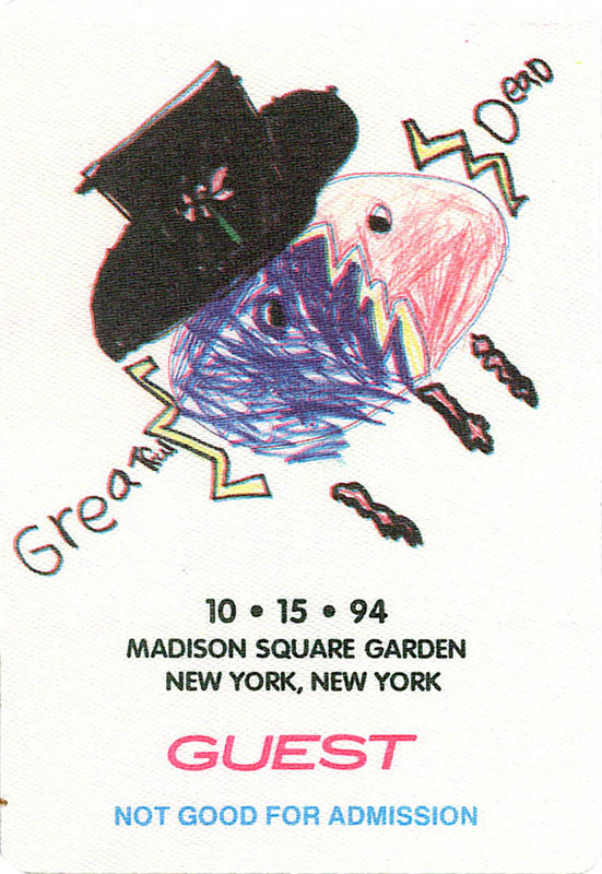 Grateful Dead 10/15/1994 New York City Backstage Pass