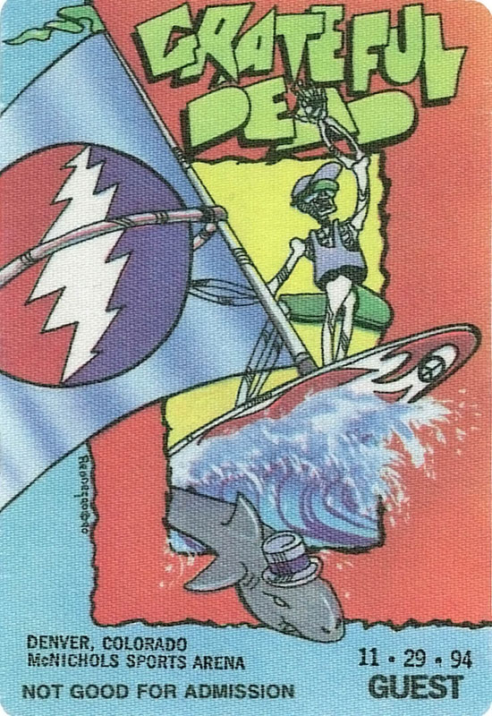 Reonegro Grateful Dead 11/29/1994 Denver Backstage Pass