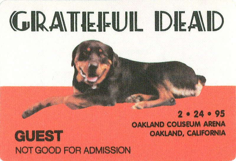 Grateful Dead 2/24/1995 Oakland Backstage Pass