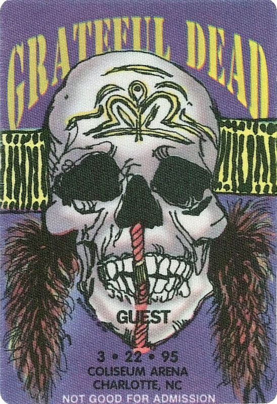 Reonegro Grateful Dead 3/22/1995 Charlotte NC Backstage Pass