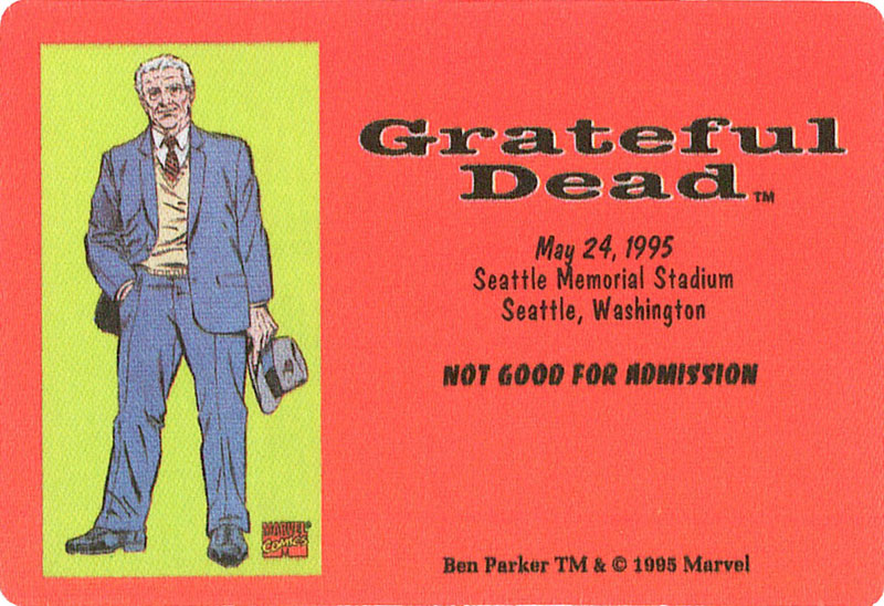 Grateful Dead 5/24/1995 Ben Parker Marvel Backstage Pass