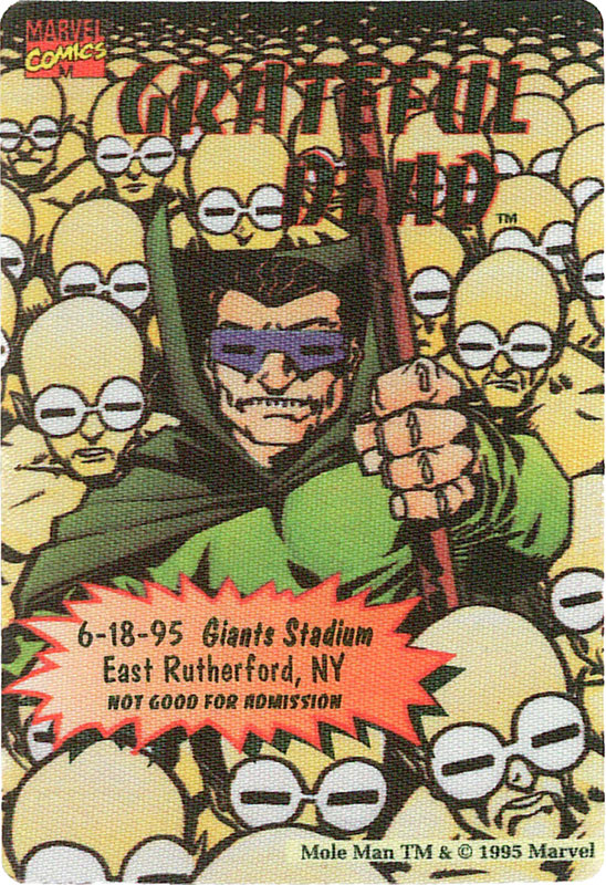 Grateful Dead 6/18/1995 Mole Man Marvel Backstage Pass