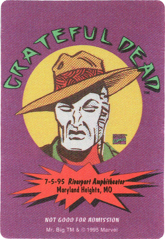 Grateful Dead 7/5/1995 Mr. Big Marvel Backstage Pass