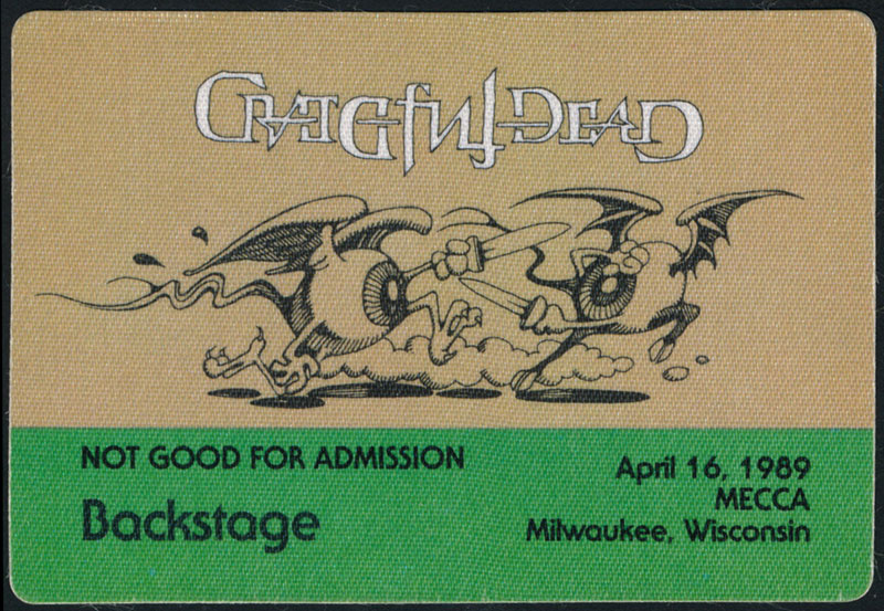 Rick Griffin Grateful Dead 4/16/1989 Milwaukee Backstage Pass