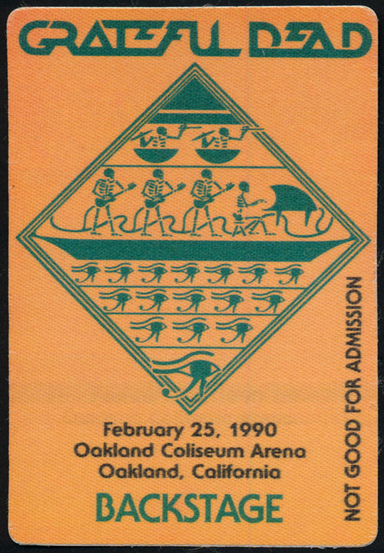 Stanley Mouse Grateful Dead 2/25/1990 Oakland Backstage Pass