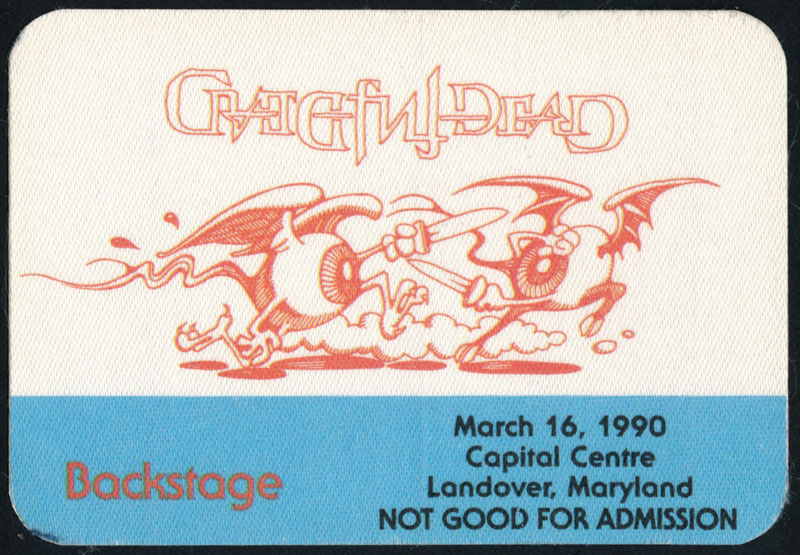 Rick Griffin Grateful Dead 3/16/1990 Washington DC Backstage Pass