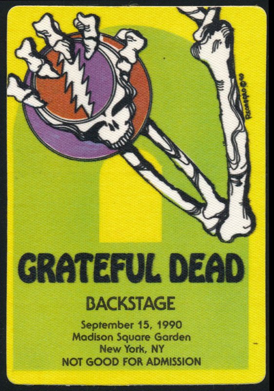 Grateful Dead 9/15/1990 New York City Backstage Pass