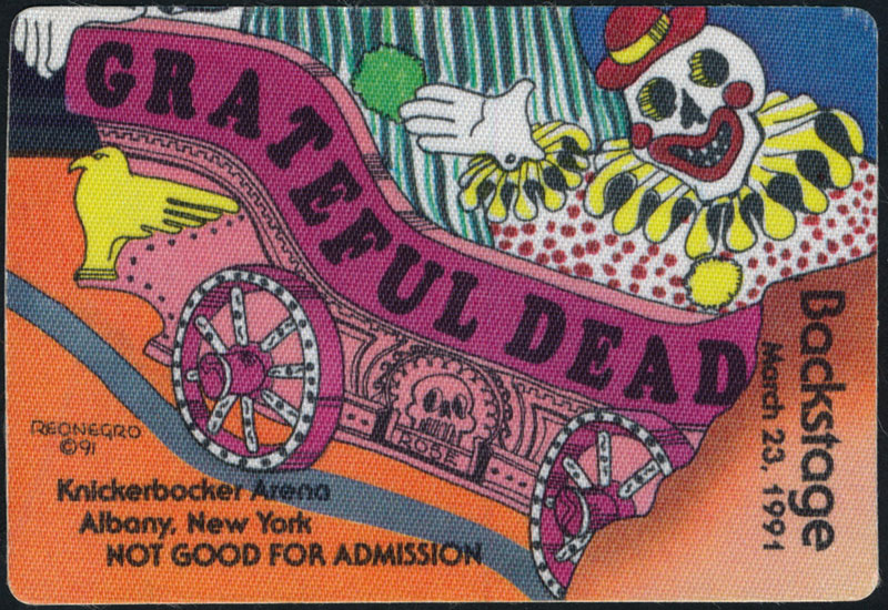 Grateful Dead 3/23/1991 Albany NY Backstage Pass