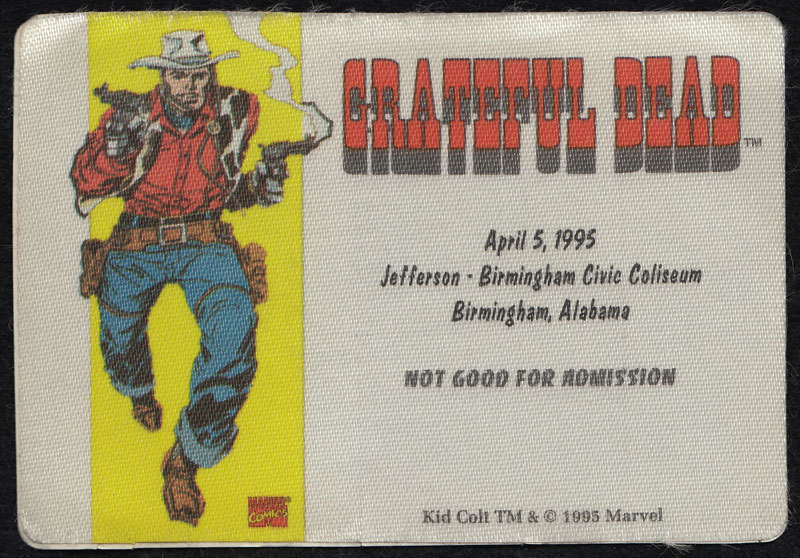 Grateful Dead 4/5/1995 Kid Colt Marvel Backstage Pass