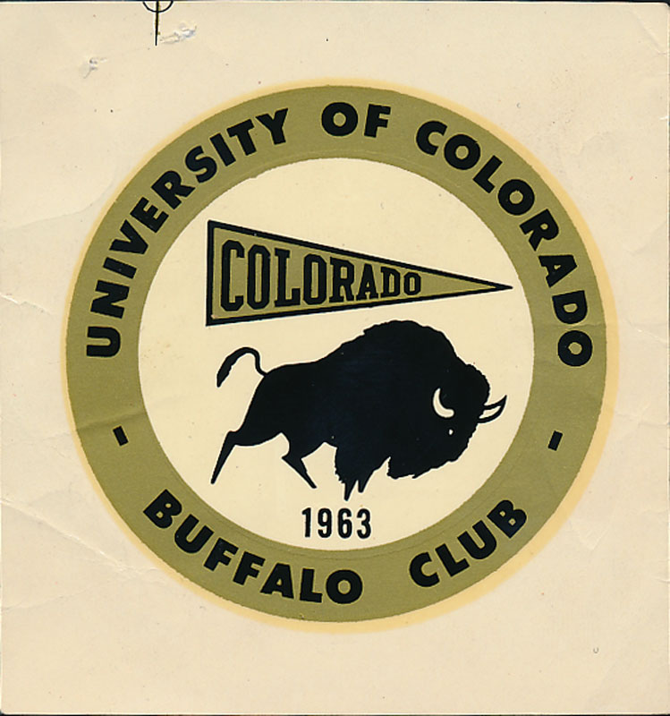 University of Colorado Buffalo Club 1963 Decal