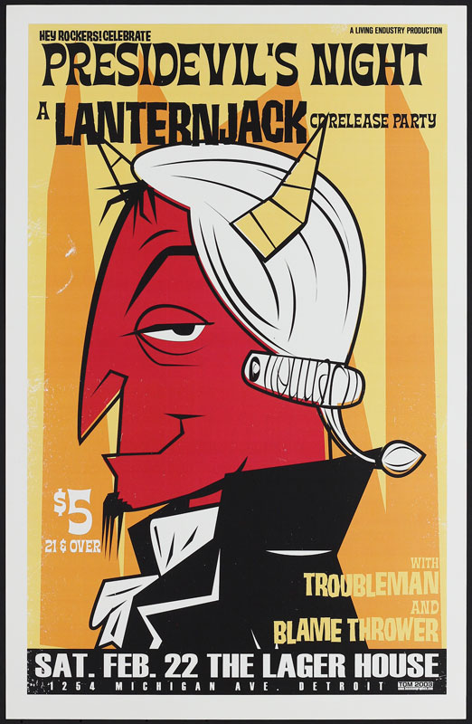 Tom Deja Presidevil's Night - Lanternjack CD Release Party Poster
