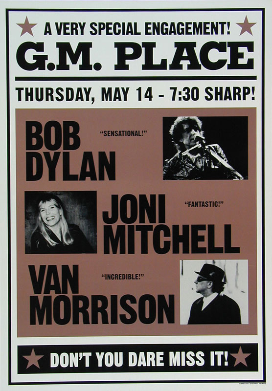 Bob Dylan Joni Mitchell Van Morrison Poster