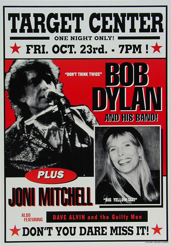 Bob Dylan Joni Mitchell Poster