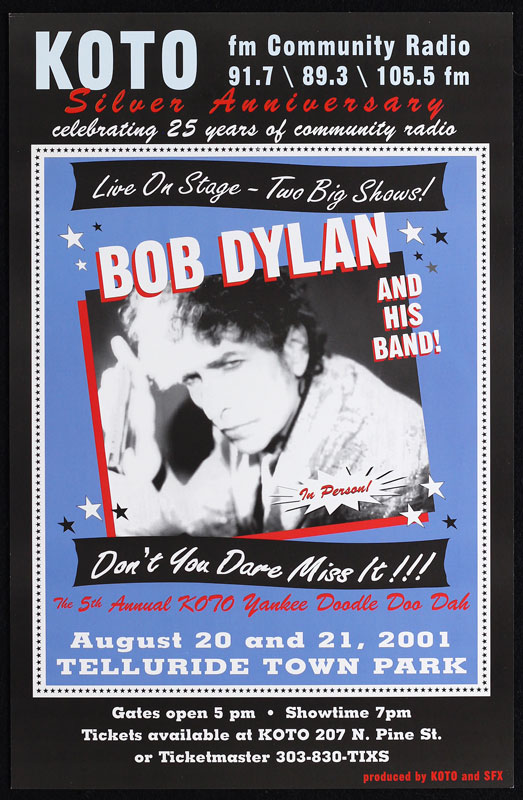 Bob Dylan Telluride Poster