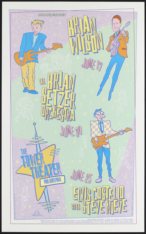 David Dean Brian Wilson - Elvis Costello - Brian Setzer Poster