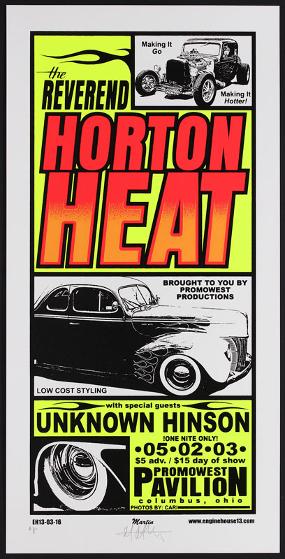 Mike Martin - Enginehouse 13 Reverend Horton Heat Poster