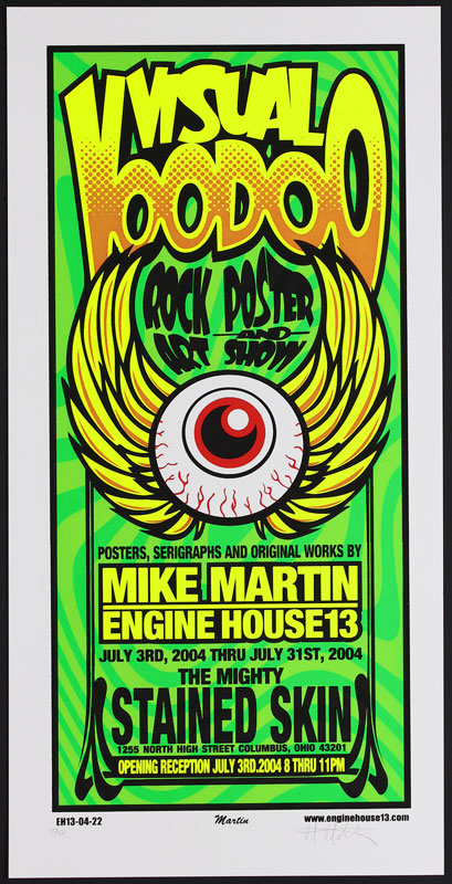 Mike Martin - Enginehouse 13 Visual Voodoo - Mike Martin Rock Poster Art Show Poster