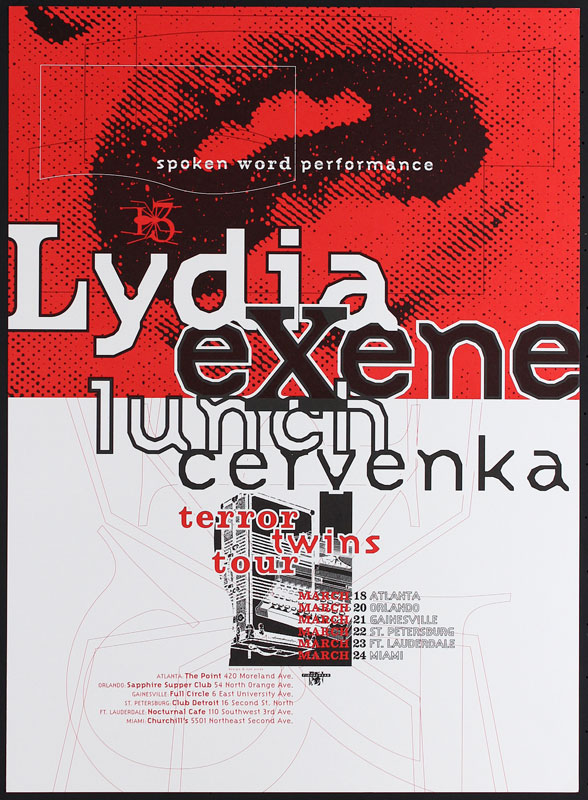 Thomas Scott (Eyenoise) Lydia Lunch and Exene Cervenka - Terror Twins Tour Poster