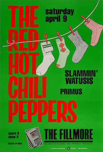 The Red Hot Chili Peppers 1988 Fillmore F5 Poster