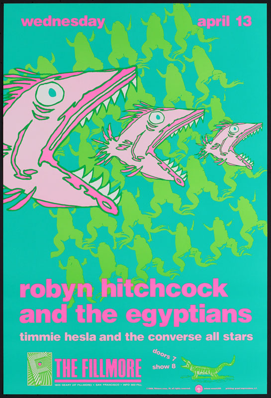 Robyn Hitchcock & The Egyptians 1988 Fillmore F6 Poster