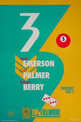 3 (Emerson Palmer + Berry) 1988 Fillmore F11 Poster