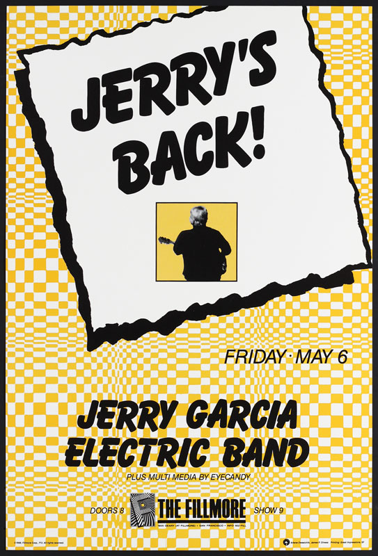 Jerry Garcia Electric Band 1988 Fillmore F13 Poster