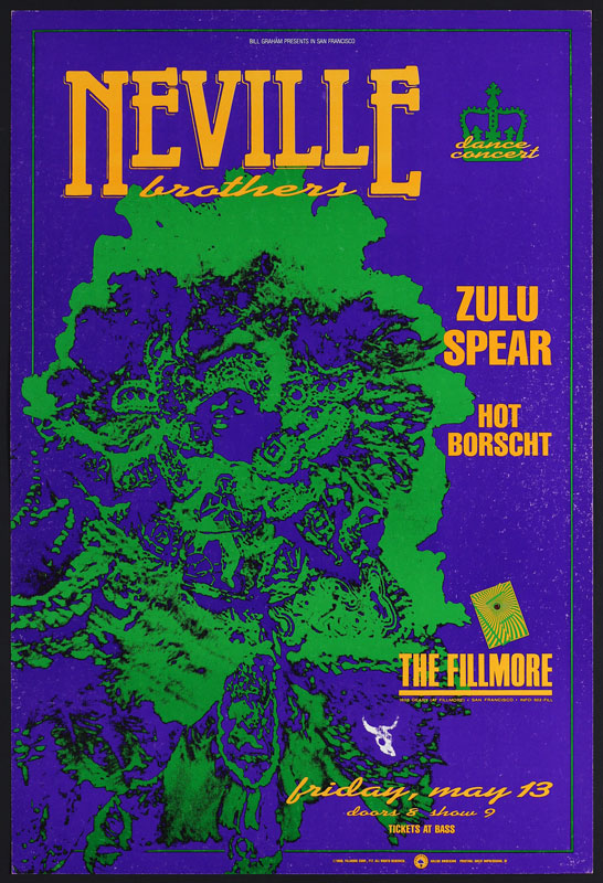 Neville Bros 1988 Fillmore F17 Poster