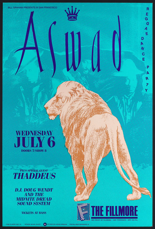 Aswad 1988 Fillmore F31 Poster