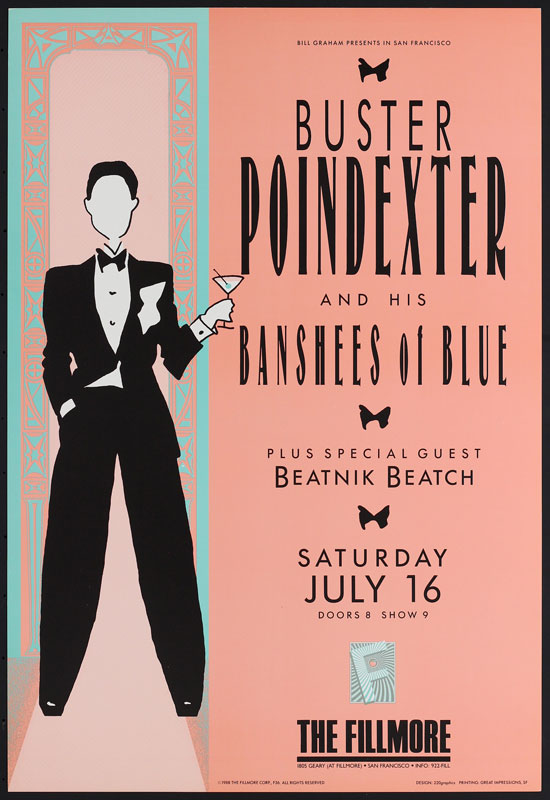 Buster Poindexter 1988 Fillmore F36 Poster