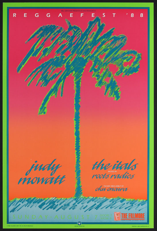 Reggaefest '88 - Judy Mowatt 1988 Fillmore F40 Poster
