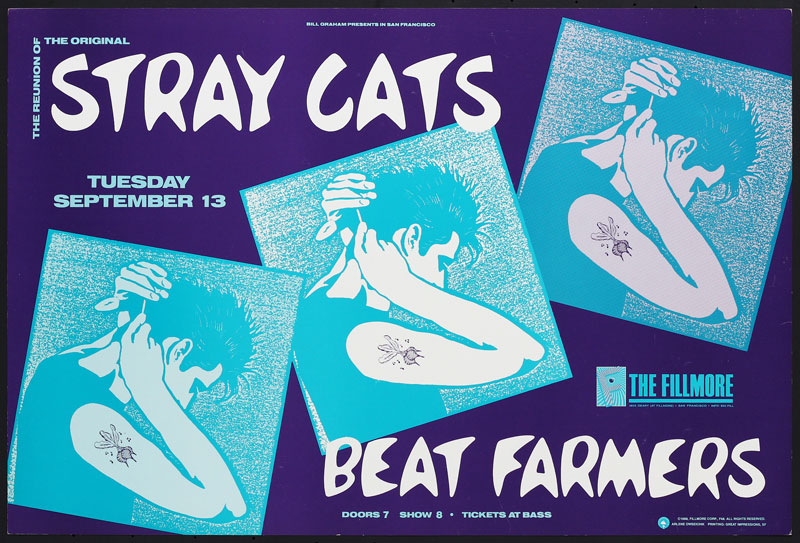 Stray Cats 1988 Fillmore F48 Poster