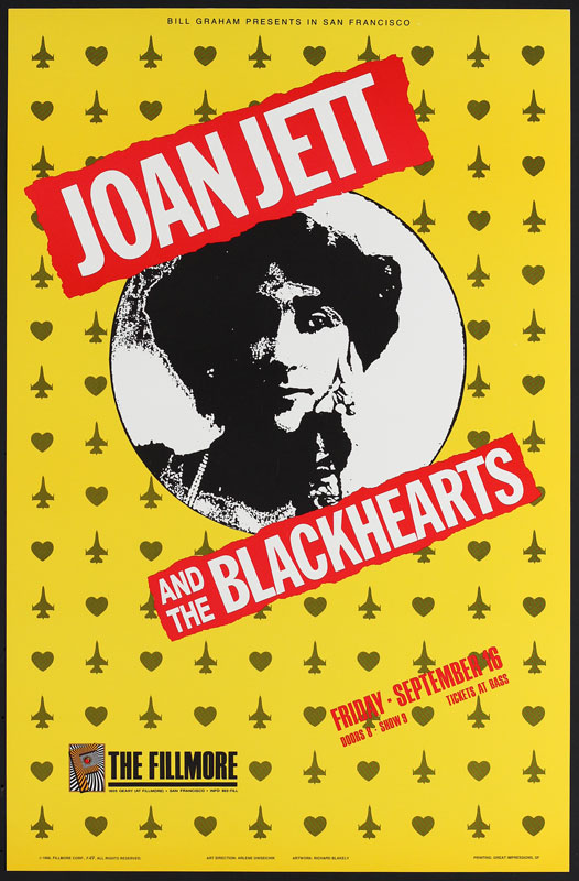 Joan Jett & The Blackhearts 1988 Fillmore F49 Poster