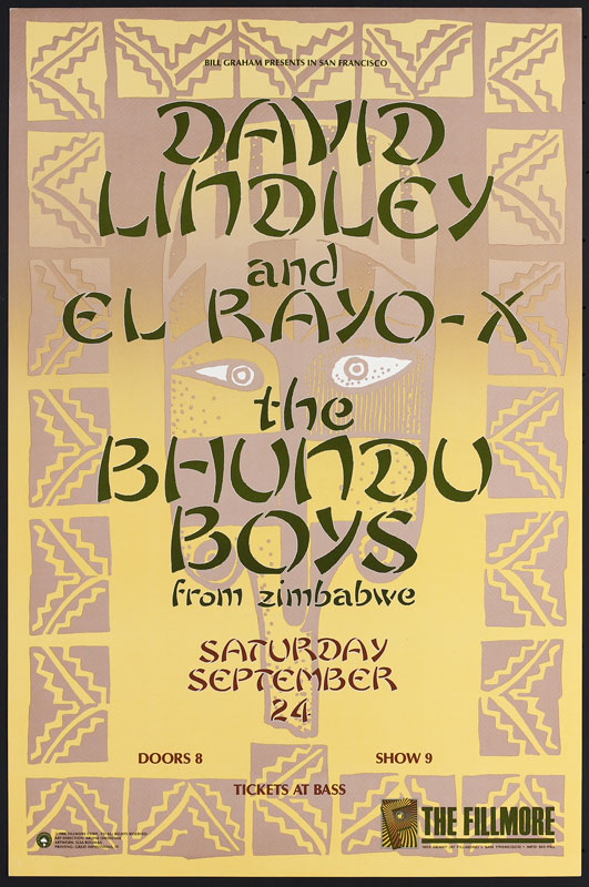 David Lindley & El Rayo-X 1988 Fillmore F51 Poster