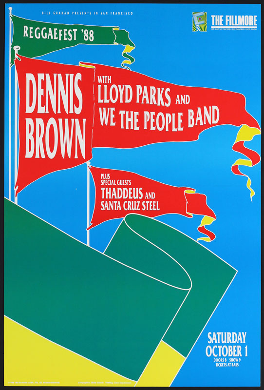 Reggaefest '88 - Dennis Brown 1988 Fillmore F53 Poster