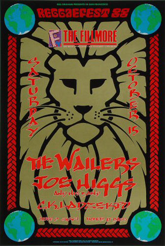 The Wailers 1988 Fillmore F56 Poster