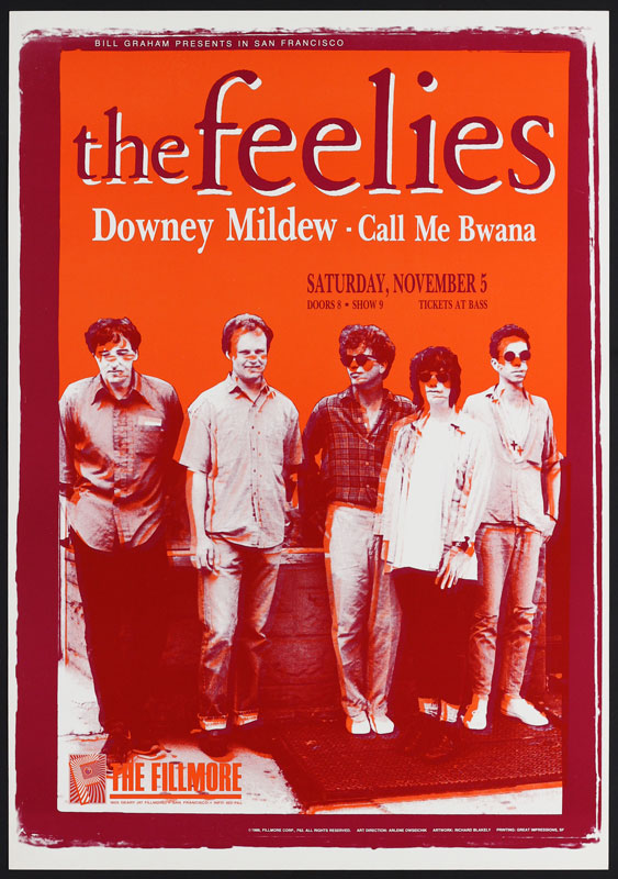 The Feelies 1988 Fillmore F62 Poster