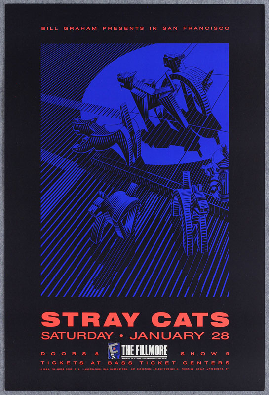 The Stray Cats 1989 Fillmore F73 Poster