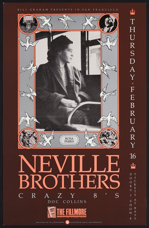 Neville Brothers 1989 Fillmore F76 Poster