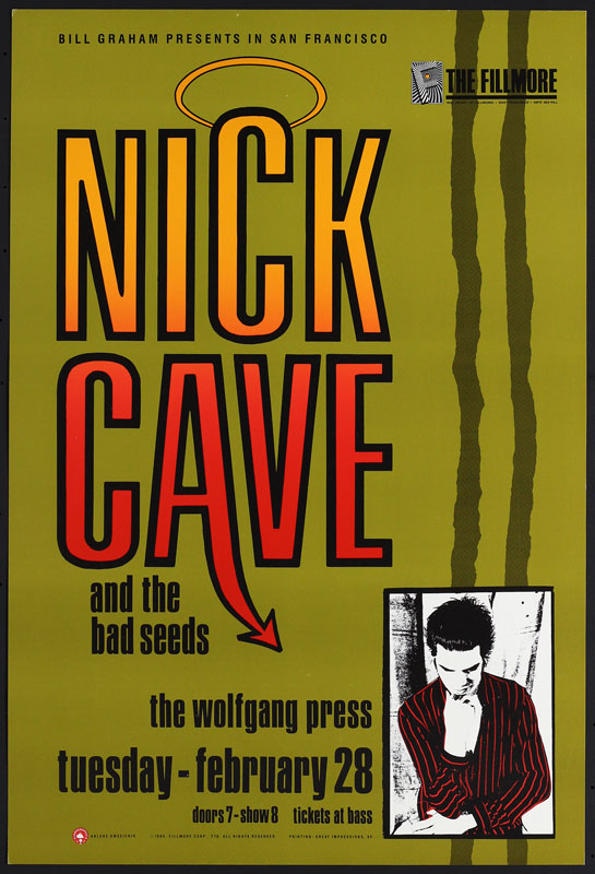 Nick Cave and the Bad Seeds 1989 Fillmore F78 Poster