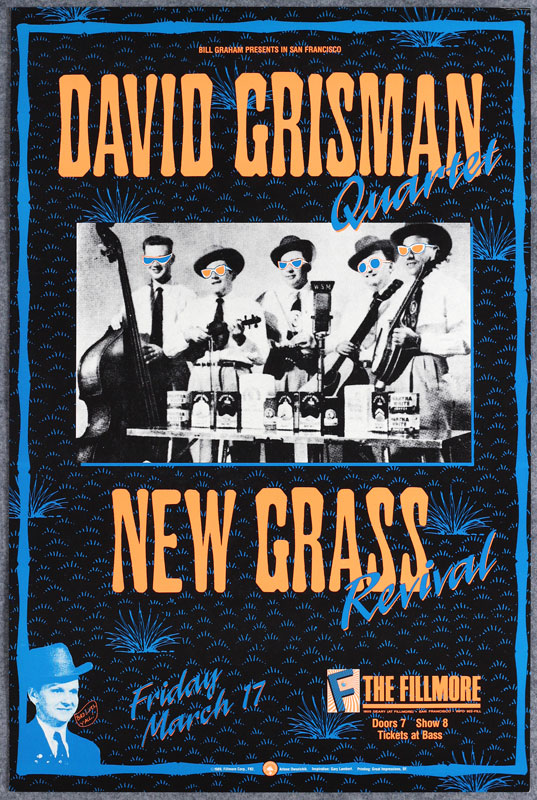 David Grisman Quartet 1989 Fillmore F82 Poster