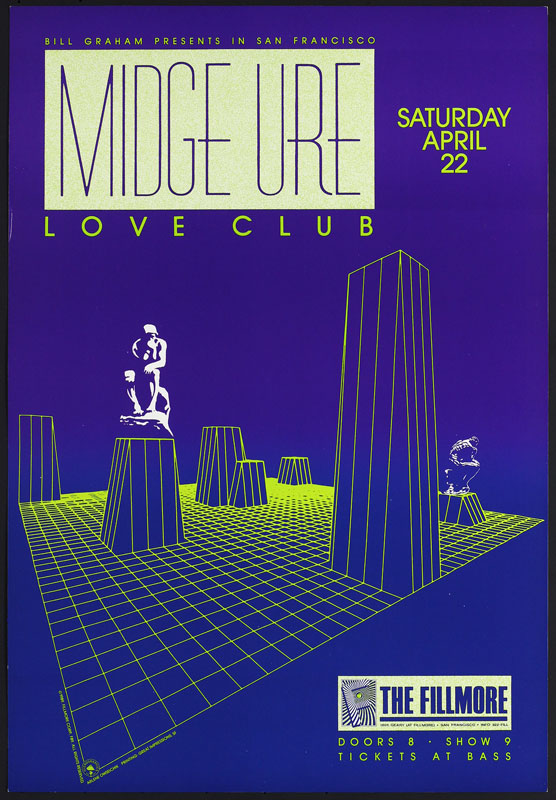 Midge Ure 1989 Fillmore F89 Poster