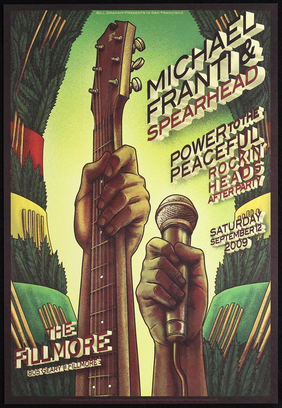 Michael Franti & Spearhead - Power To The Peaceful 2009 Fillmore F1023 Poster