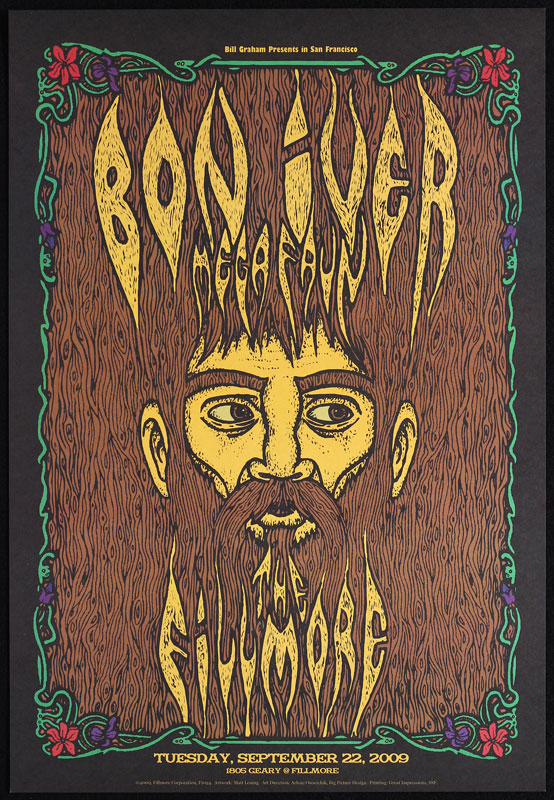 Bon Iver 2009 Fillmore F1024 Poster